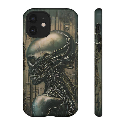 Biomechanical Android Phone Case – Futuristic Alien Horror H.R. Giger-Inspired Design for iPhone, Samsung Galaxy, and Google Pixel Devices