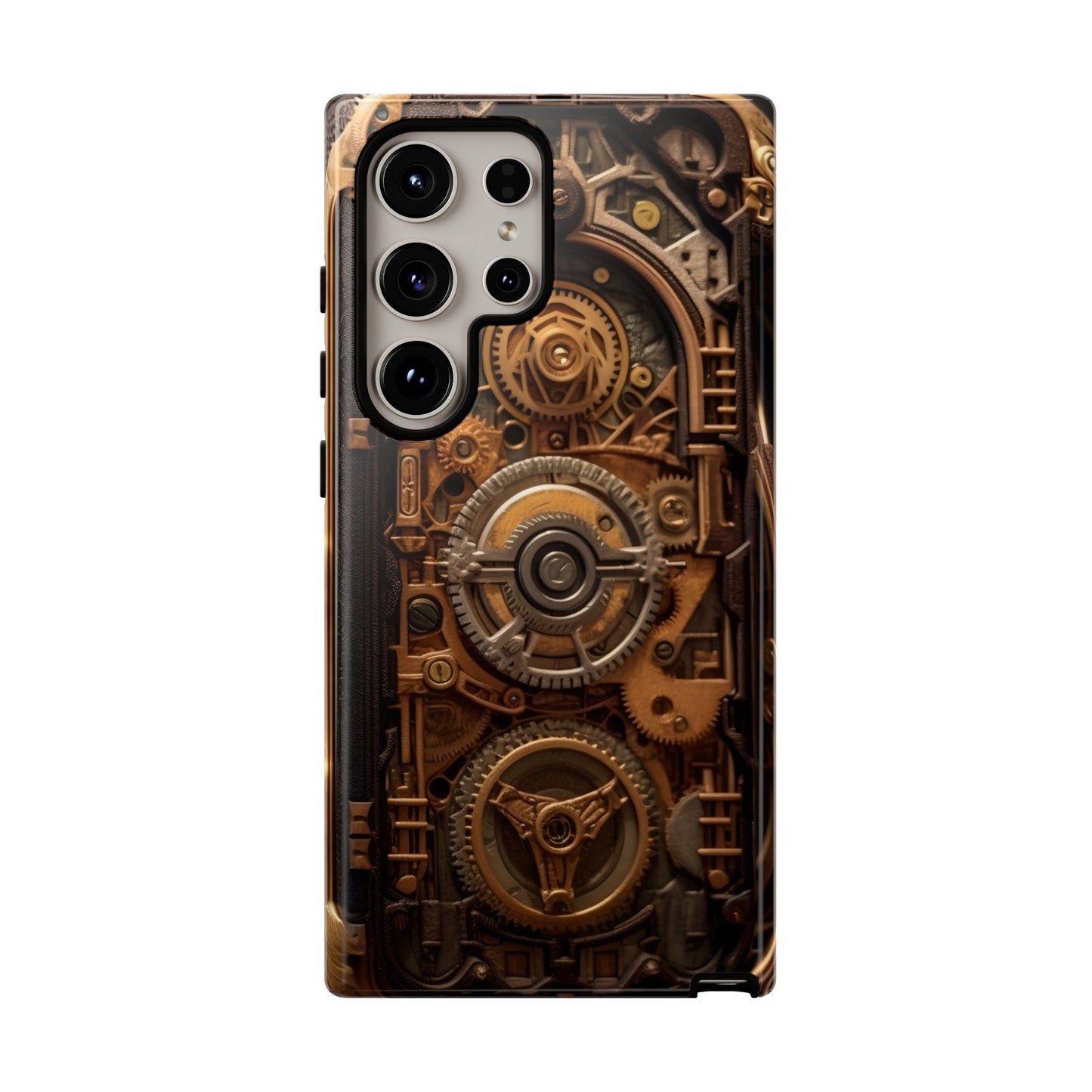 Gearworks Tough Phone Case – Steampunk Clockwork Design for iPhone, Samsung Galaxy, and Google Pixel Devices