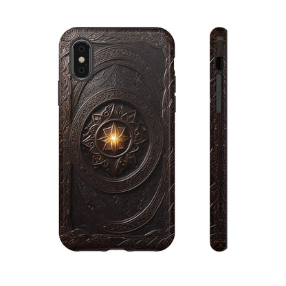 Intricate Leather Flower Tough Phone Case – Elegant Floral Design for iPhone, Samsung Galaxy, and Google Pixel Devices