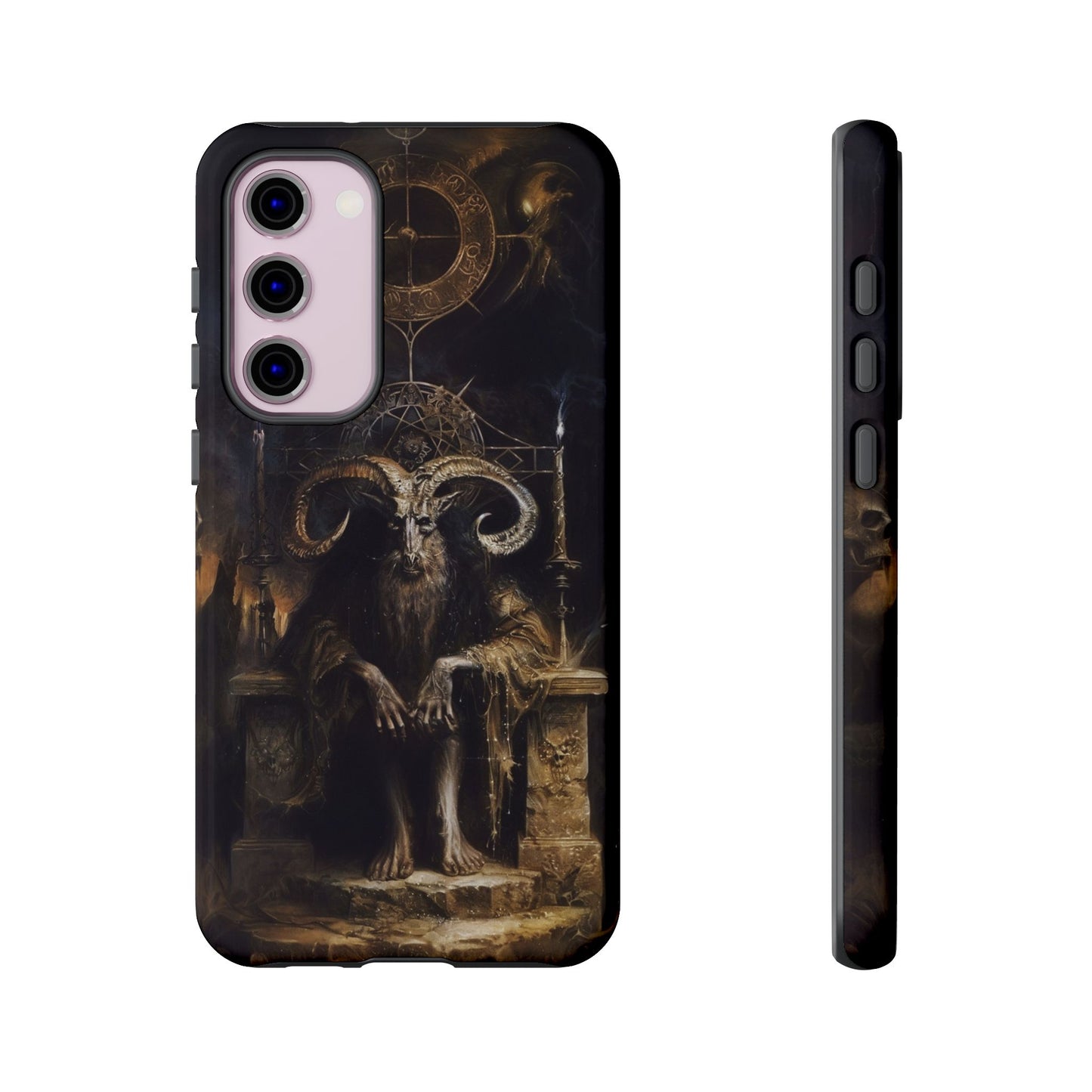 Dark Gothic Goat Demon Phone Case - Occult Horned Beast Art Design