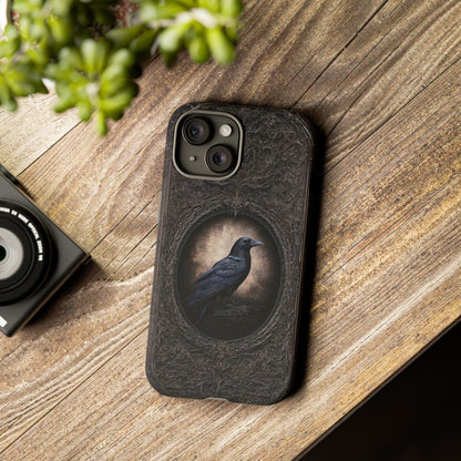 Gothic Raven Phone Case - Mysterious Dark Bird Design