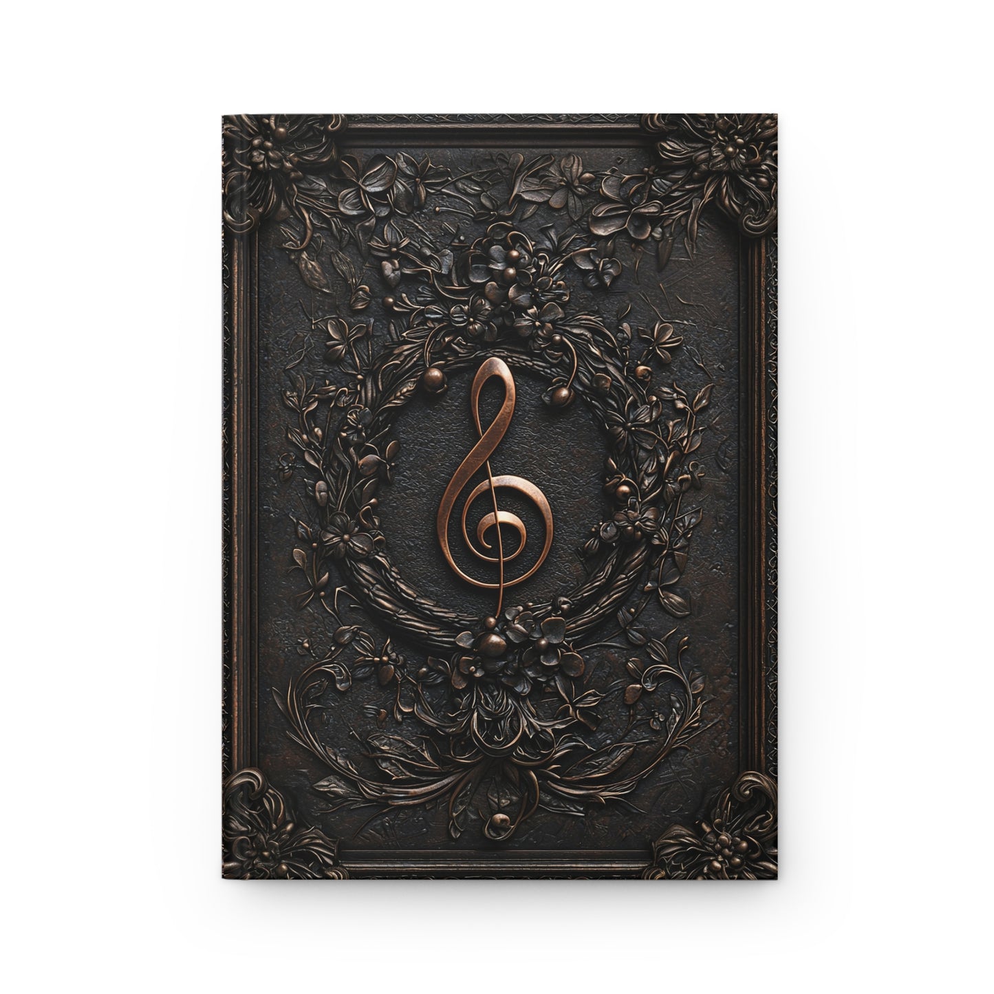 Elegant Floral Treble Clef Hardcover Notebook - Perfect for Music Lovers