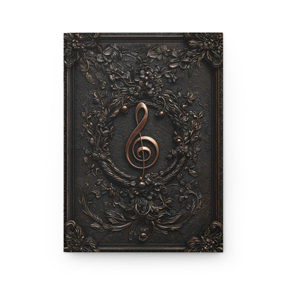 Elegant Floral Treble Clef Hardcover Notebook - Perfect for Music Lovers