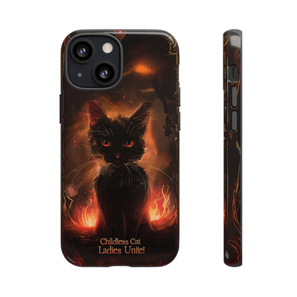 Childless Cat Ladies Unite Phone Case - Gothic Black Cat For iPhone, Samsung Galaxy, and Google Pixel Devices