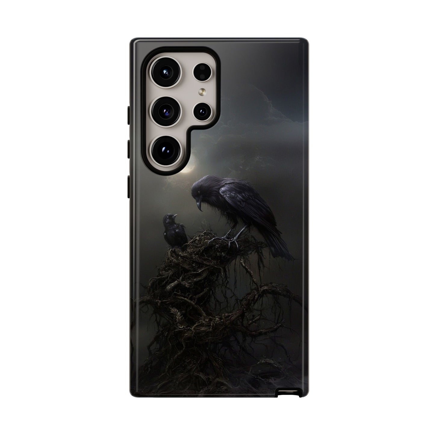 Gothic Raven Phone Case - Dark Crow Art for iPhone, Samsung Galaxy, and Google Pixel Devices