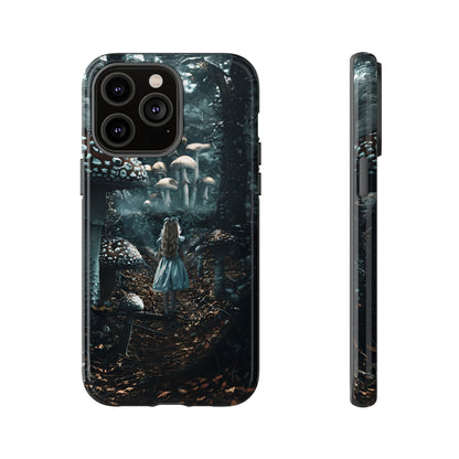 Alice in the Mushroom Forest Phone Case – Fantasy Wonderland Design for iPhone, Samsung Galaxy, and Google Pixel Devices