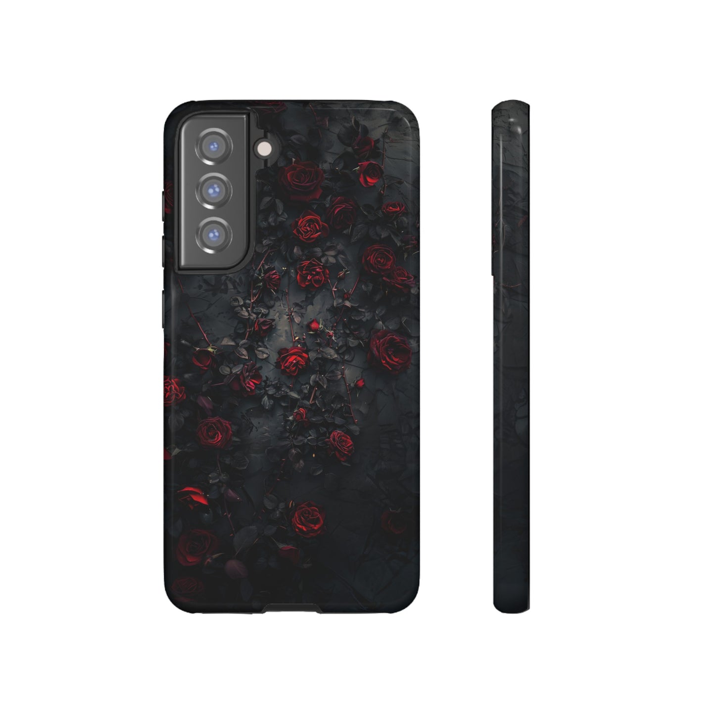 Gothic Roses Tough Phone Case – Elegant Dark Floral Design for iPhone, Samsung Galaxy, and Google Pixel Devices