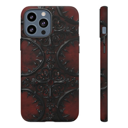 Vampiric Leather Phone Case for iPhone, Samsung Galaxy, and Google Pixel Devices - Gothic Ornate Design