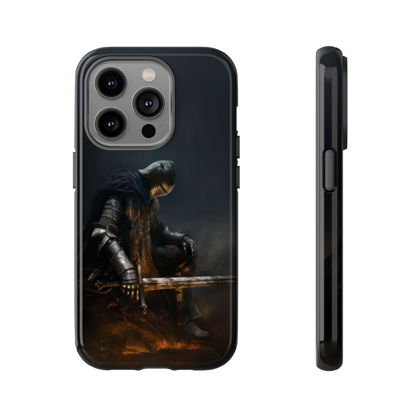 Dark Knight of the Abyss Phone Case - iPhone, Samsung Galaxy, Google Pixel - Epic Medieval Warrior Art, Protective Case, Fantasy Art