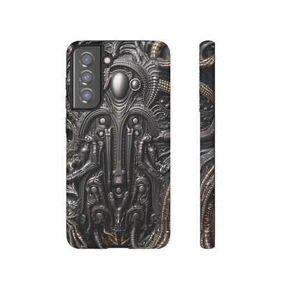 Biomechanical Horror Phone Case – Dark Sci-Fi Design for iPhone, Samsung Galaxy, Google Pixel Devices