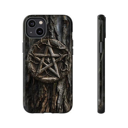 Pentacle Tree Phone Case – Wiccan Nature Magic Design for iPhone, Samsung Galaxy, and Google Pixel Devices