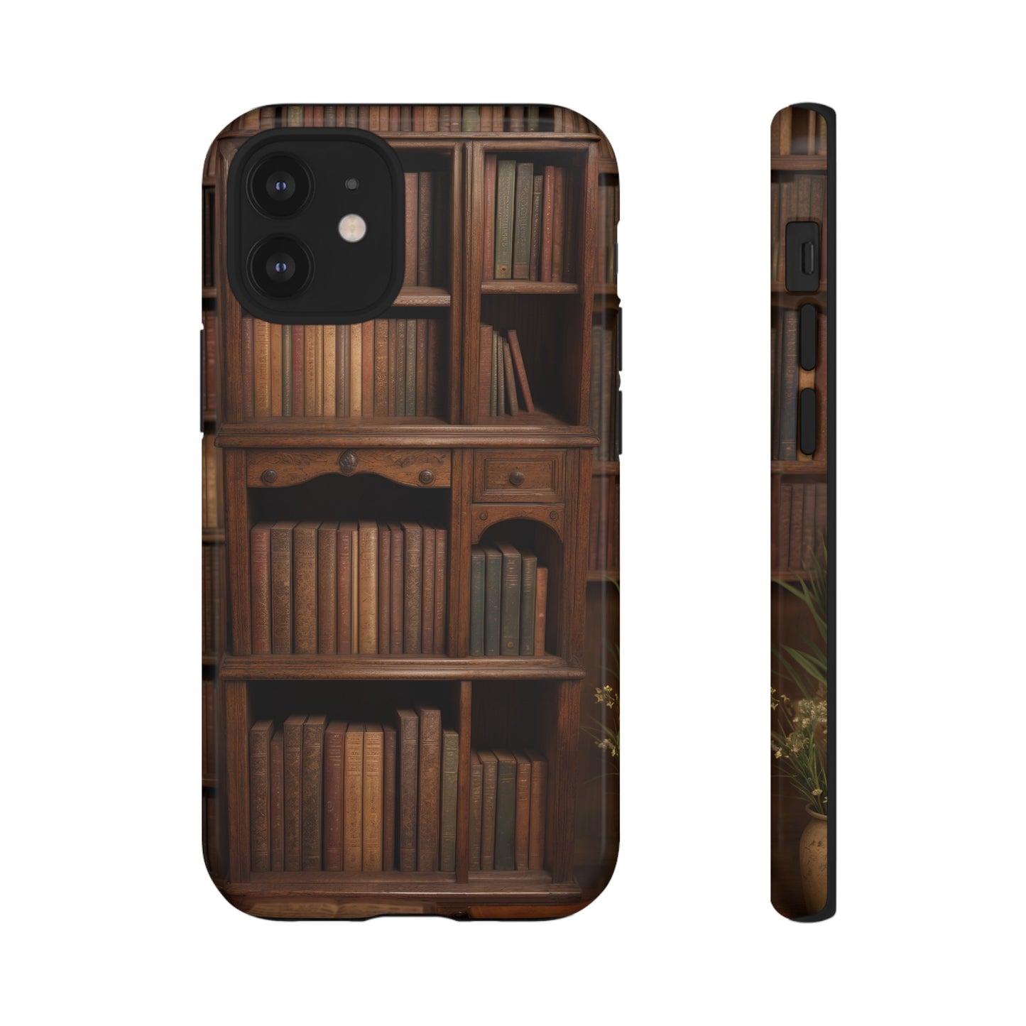 Book Shelf Phone Case – Vintage Library Design for iPhone, Samsung Galaxy, and Google Pixel Devices