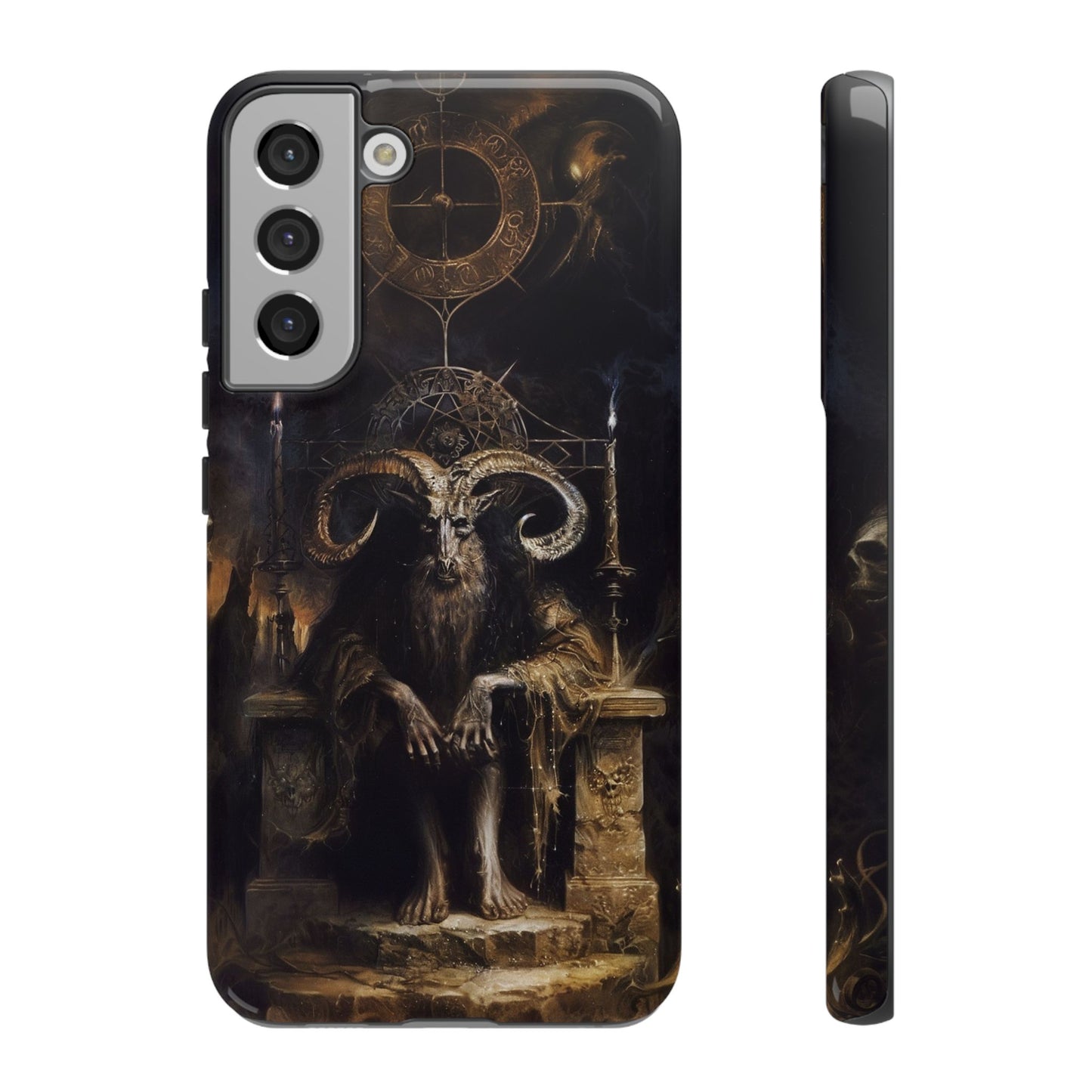 Dark Gothic Goat Demon Phone Case - Occult Horned Beast Art Design