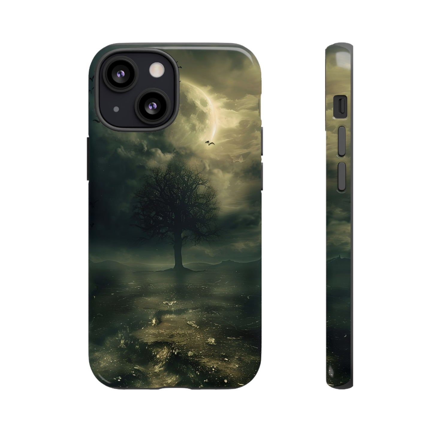 The Tree of Desolation Phone Case – Dark Fantasy Gothic Art with Full Moon for iPhone, Samsung Galaxy, and Google Pixel Devices