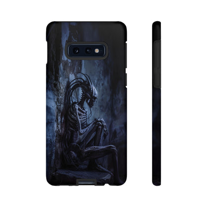 Gothic Alien Skeleton iPhone Case - Sci-Fi Horror Design