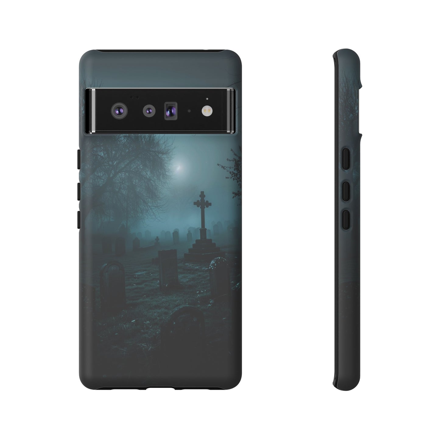 Graveyard at Night Phone Case – Eerie Cemetery Design for iPhone, Samsung Galaxy, and Google Pixel Devices