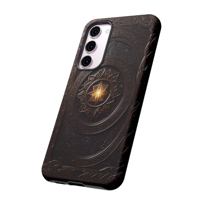 Intricate Leather Flower Tough Phone Case – Elegant Floral Design for iPhone, Samsung Galaxy, and Google Pixel Devices