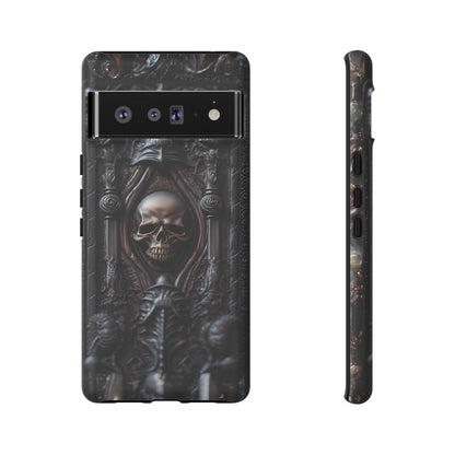 Dark Grimoire of Death Tough Phone Case – Gothic Skull Vampiric Design for iPhone, Samsung Galaxy, and Google Pixel Devices