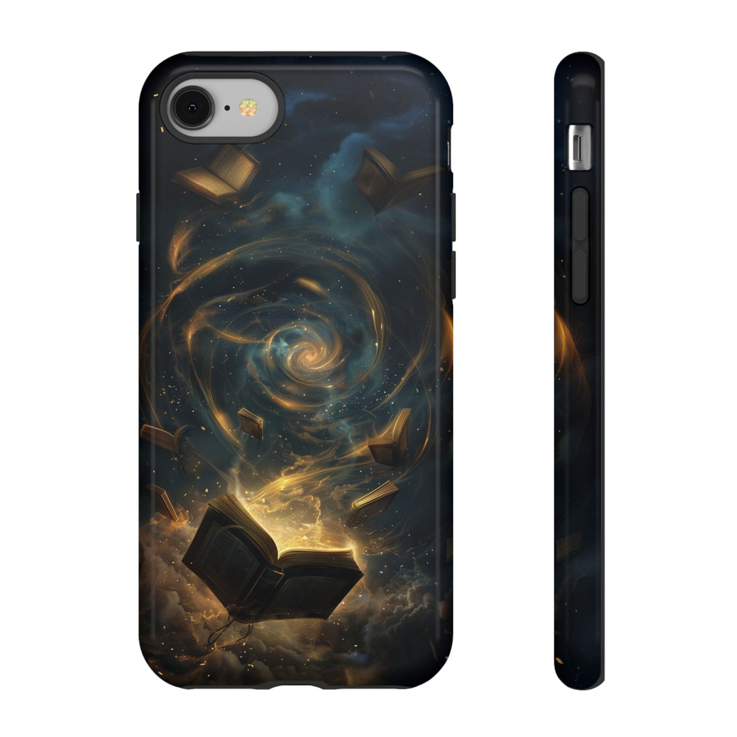 Magical Galaxy Swirling Books Phone Case - Celestial Book Lover's Gift for iPhone, Samsung Galaxy, and Google Pixel Devices