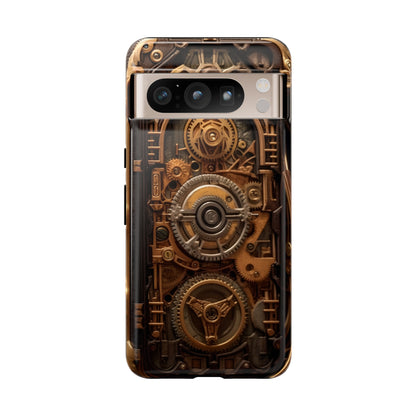 Gearworks Tough Phone Case – Steampunk Clockwork Design for iPhone, Samsung Galaxy, and Google Pixel Devices