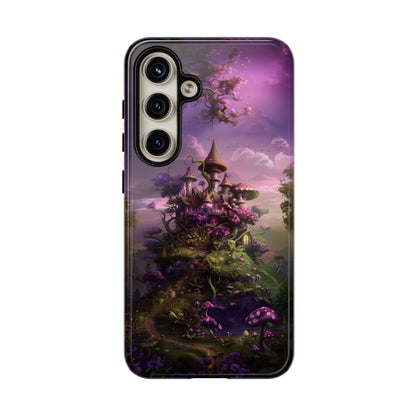 Enchanted Fairy Castle Phone Case - Magical Purple Fantasy Art for iPhone, Samsung Galaxy and Google Pixel Devices