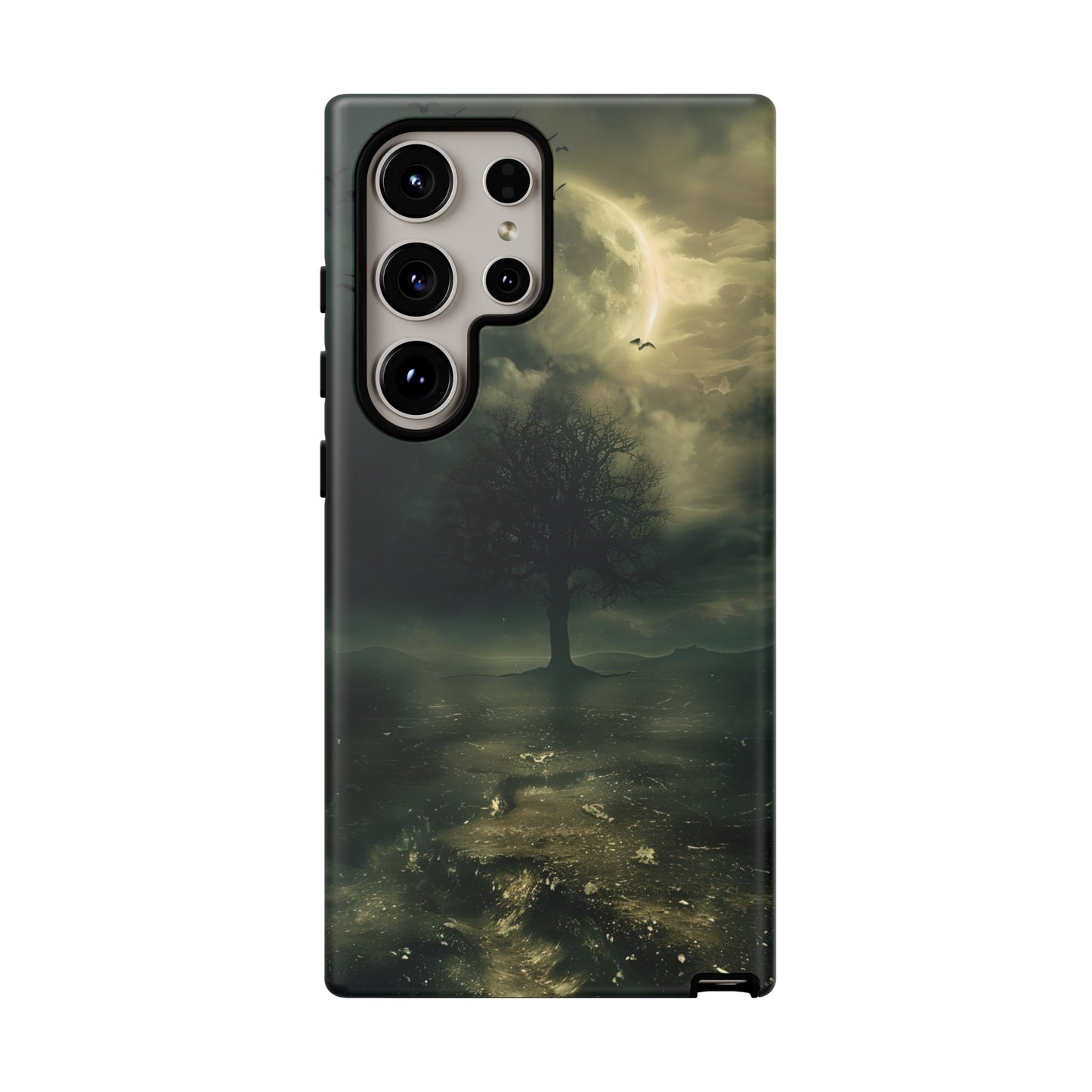 The Tree of Desolation Phone Case – Dark Fantasy Gothic Art with Full Moon for iPhone, Samsung Galaxy, and Google Pixel Devices