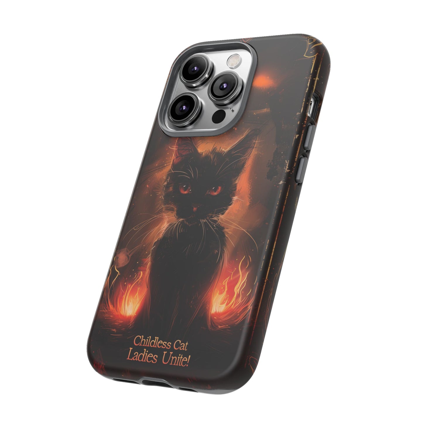 Childless Cat Ladies Unite Phone Case - Gothic Black Cat For iPhone, Samsung Galaxy, and Google Pixel Devices