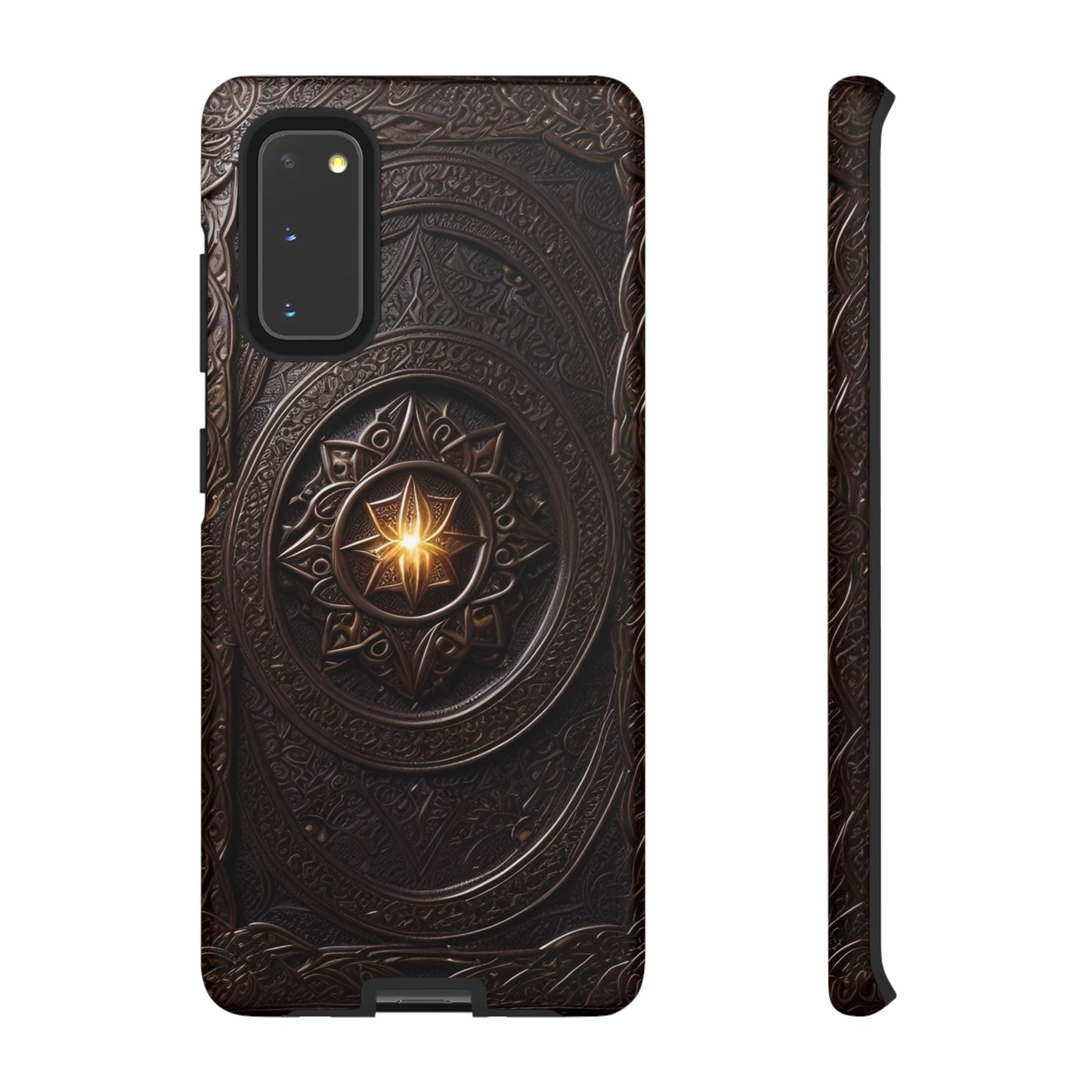 Intricate Leather Flower Tough Phone Case – Elegant Floral Design for iPhone, Samsung Galaxy, and Google Pixel Devices