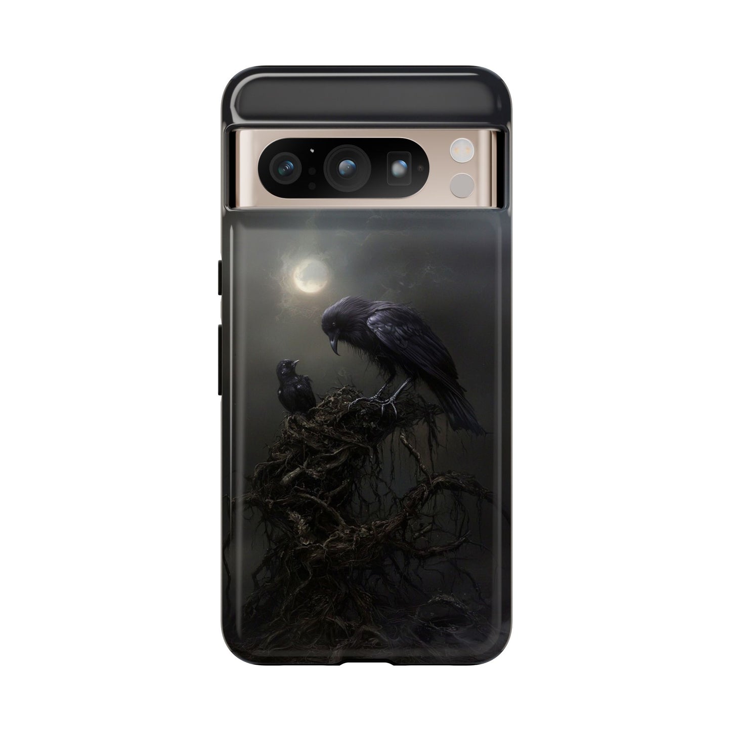 Gothic Raven Phone Case - Dark Crow Art for iPhone, Samsung Galaxy, and Google Pixel Devices