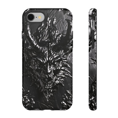 Silver Devil Phone Case – Gothic Demon Design for iPhone, Samsung Galaxy, and Google Pixel Devices