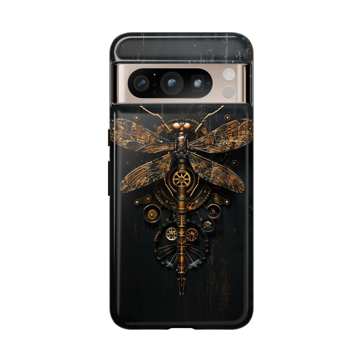 Steampunk Dragonfly Phone Case - Intricate Gear Design for iPhone, Samsung Galaxy, Google Pixel Devices