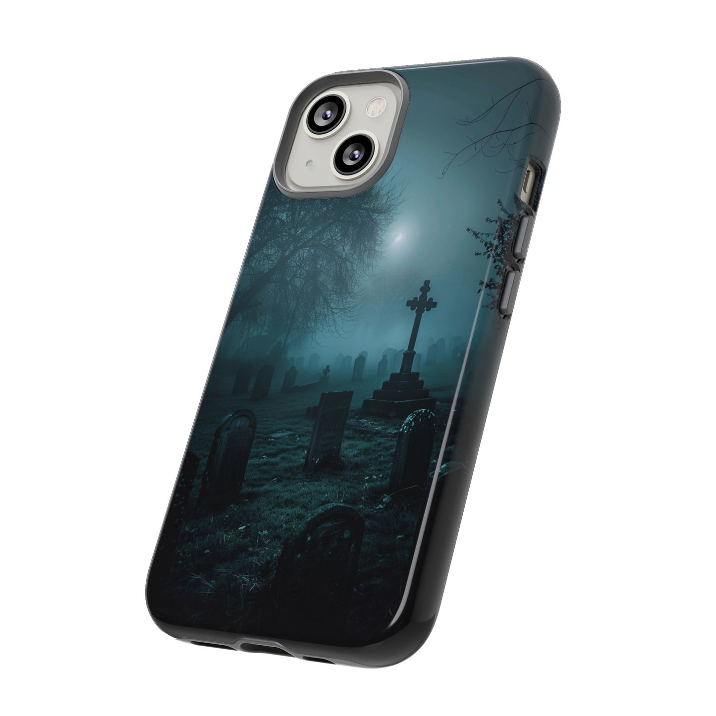 Graveyard at Night Phone Case – Eerie Cemetery Design for iPhone, Samsung Galaxy, and Google Pixel Devices