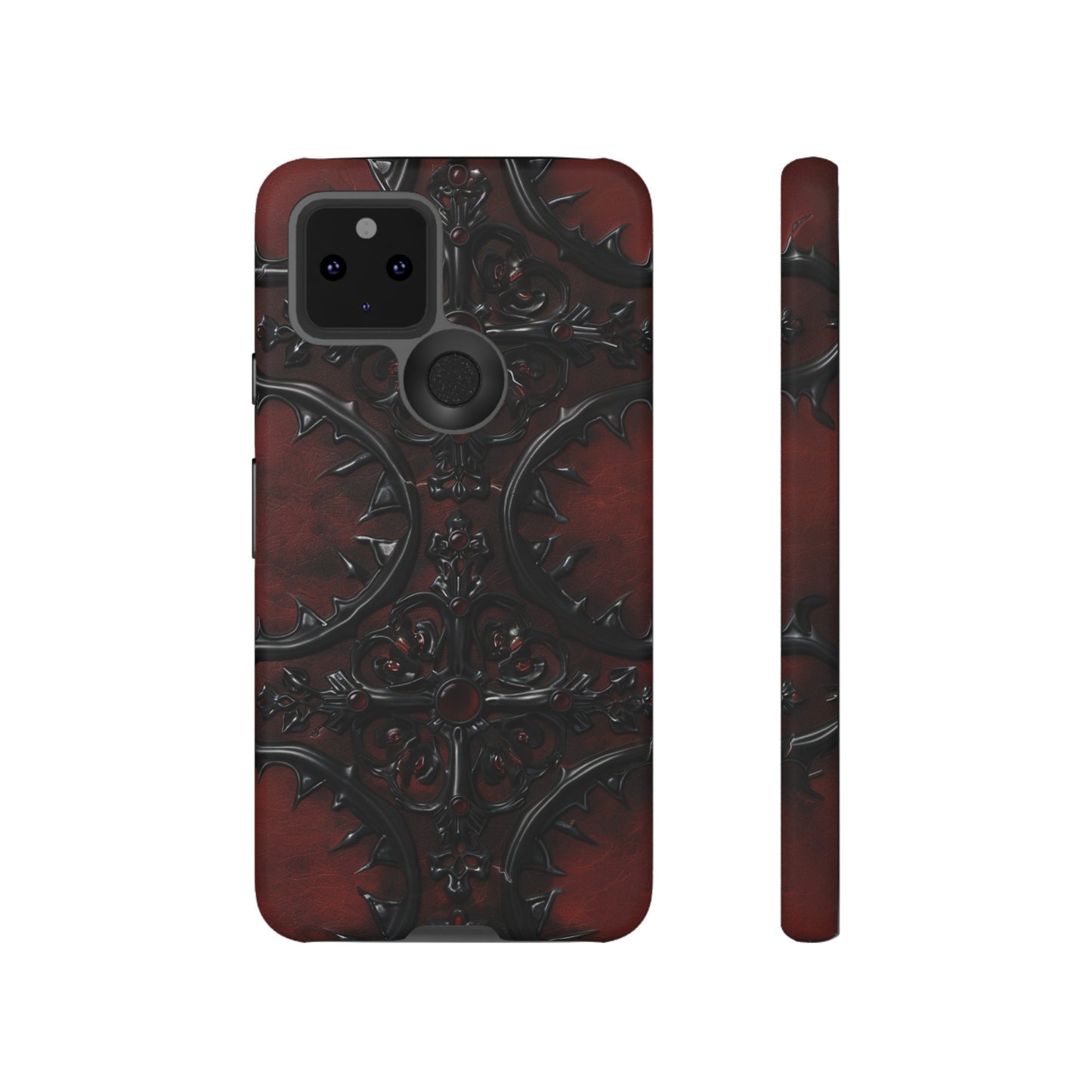 Vampiric Leather Phone Case for iPhone, Samsung Galaxy, and Google Pixel Devices - Gothic Ornate Design