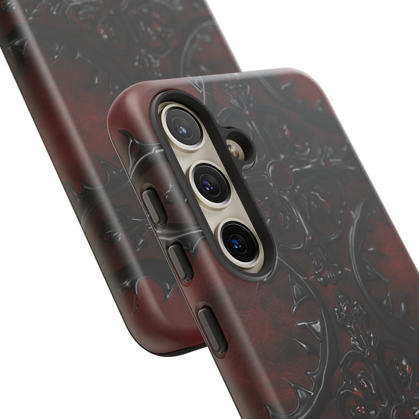 Vampiric Leather Phone Case for iPhone, Samsung Galaxy, and Google Pixel Devices - Gothic Ornate Design