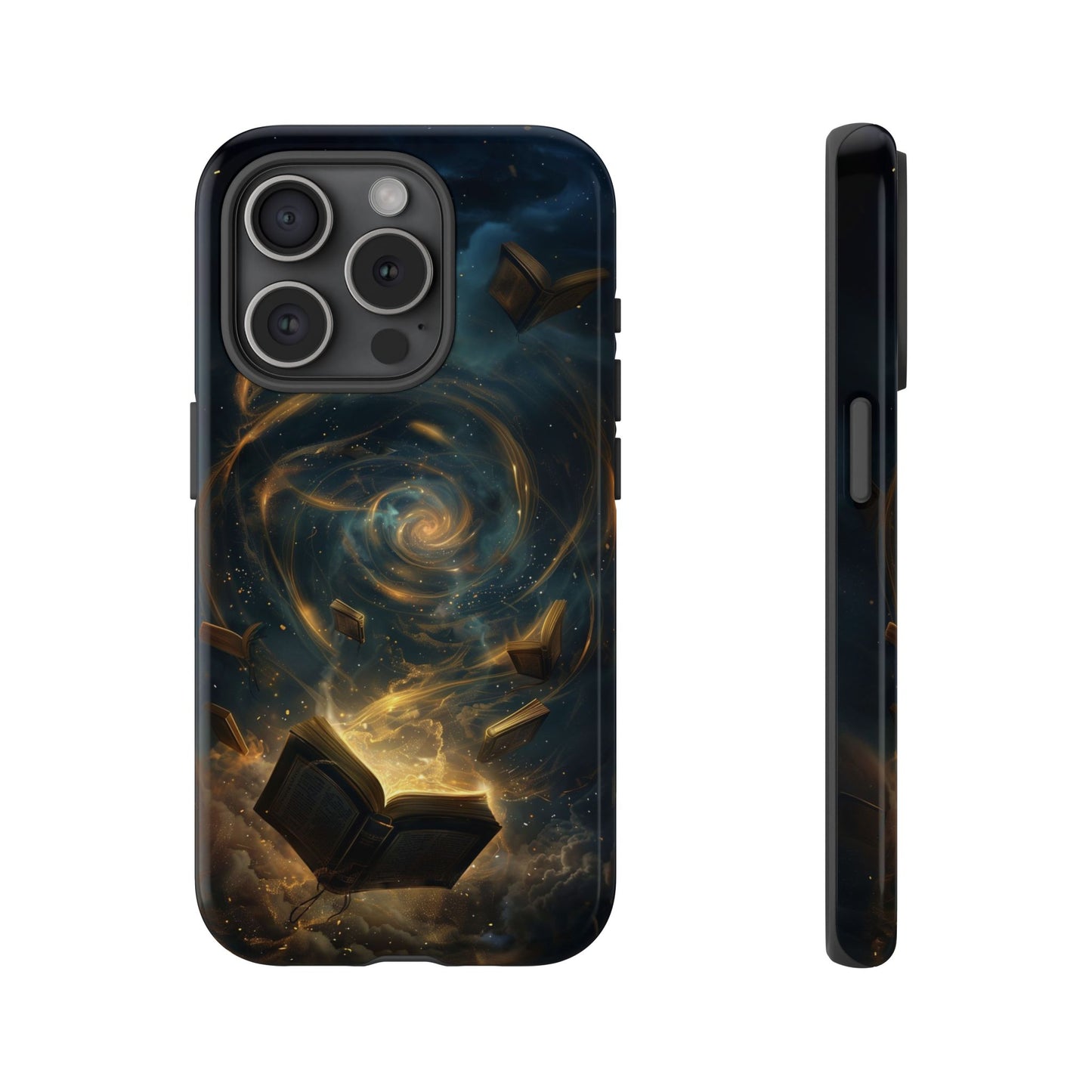 Magical Galaxy Swirling Books Phone Case - Celestial Book Lover's Gift for iPhone, Samsung Galaxy, and Google Pixel Devices