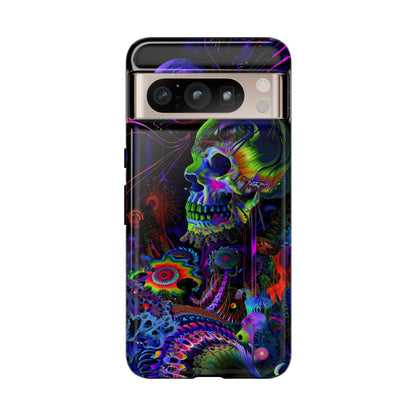 Psychedelic Skull Phone Case – Vibrant Pastel Design for iPhone, Samsung Galaxy, and Google Pixel Devices