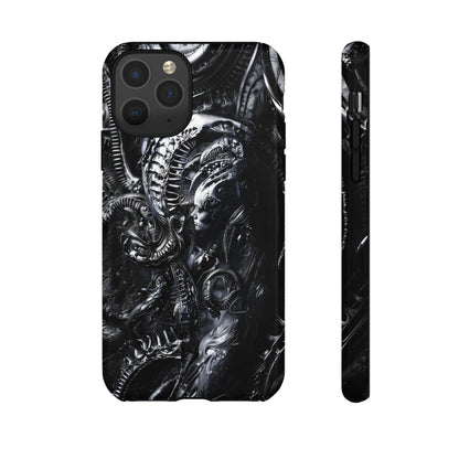 Biomechanical Transhumanism Phone Case – Alien Horror Design for iPhone and Samsung Galaxy Devices