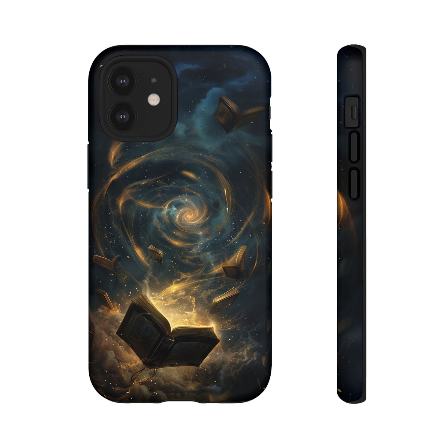 Magical Galaxy Swirling Books Phone Case - Celestial Book Lover's Gift for iPhone, Samsung Galaxy, and Google Pixel Devices