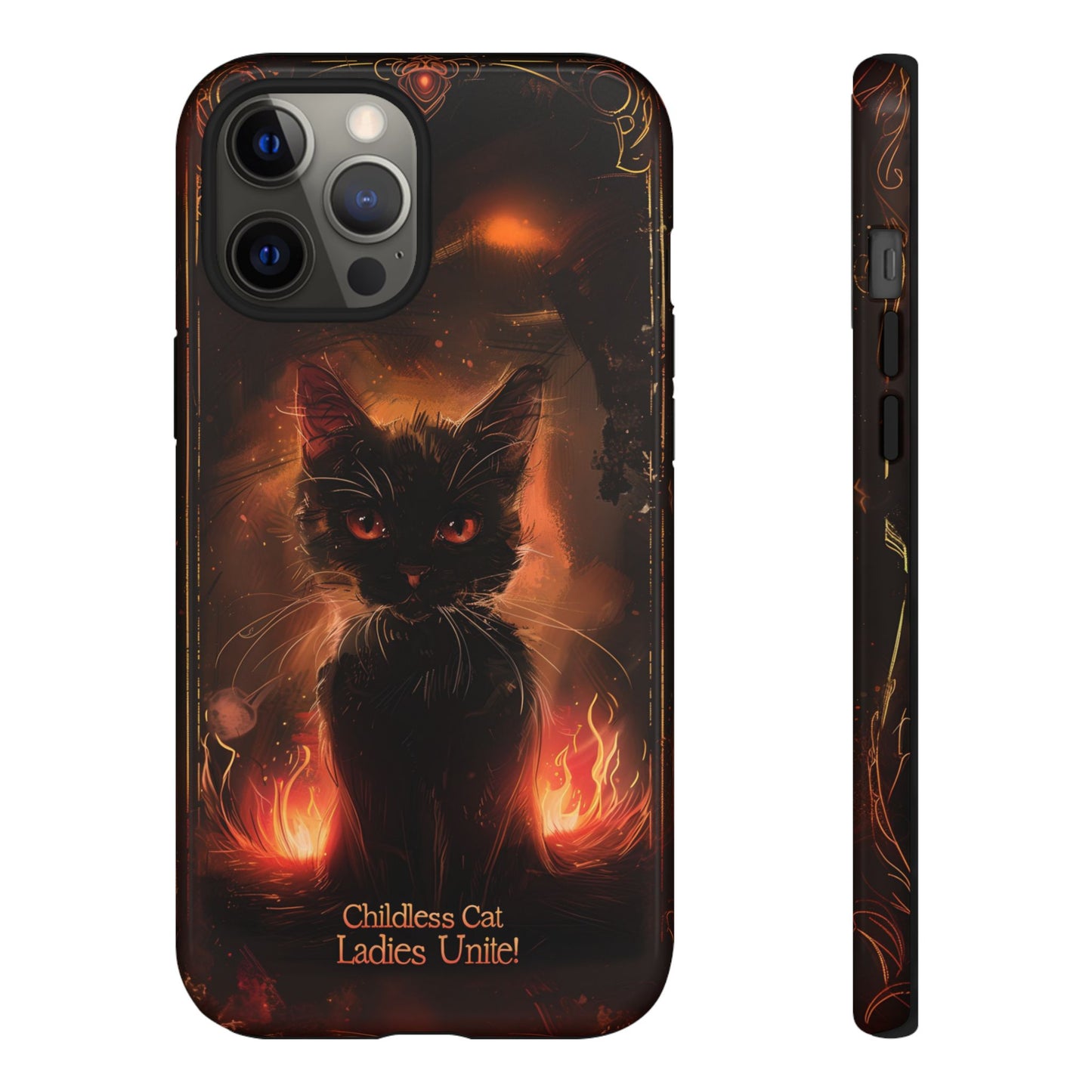 Childless Cat Ladies Unite Phone Case - Gothic Black Cat For iPhone, Samsung Galaxy, and Google Pixel Devices