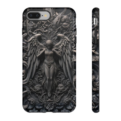 Grey Angel Phone Case – Gothic Marble Statue Design for iPhone, Samsung Galaxy, and Google Pixel Devices