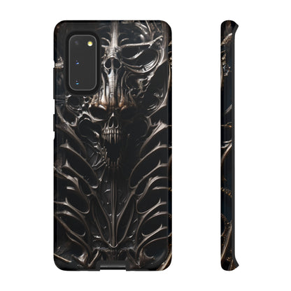 Biomechanical Horror 3 Tough Phone Case – Futuristic Alien Skull Design for iPhone, Samsung Galaxy, and Google Pixel Devices