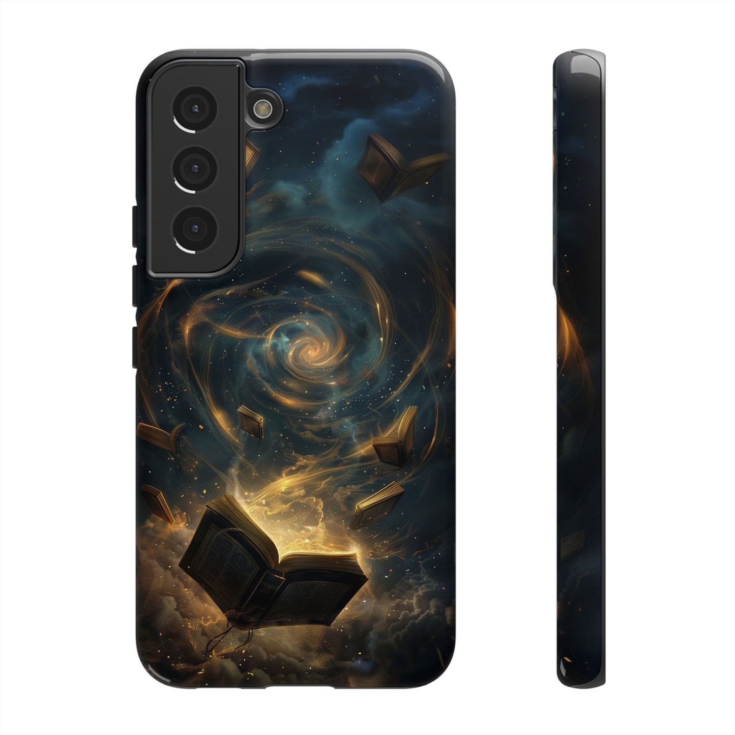 Magical Galaxy Swirling Books Phone Case - Celestial Book Lover's Gift for iPhone, Samsung Galaxy, and Google Pixel Devices