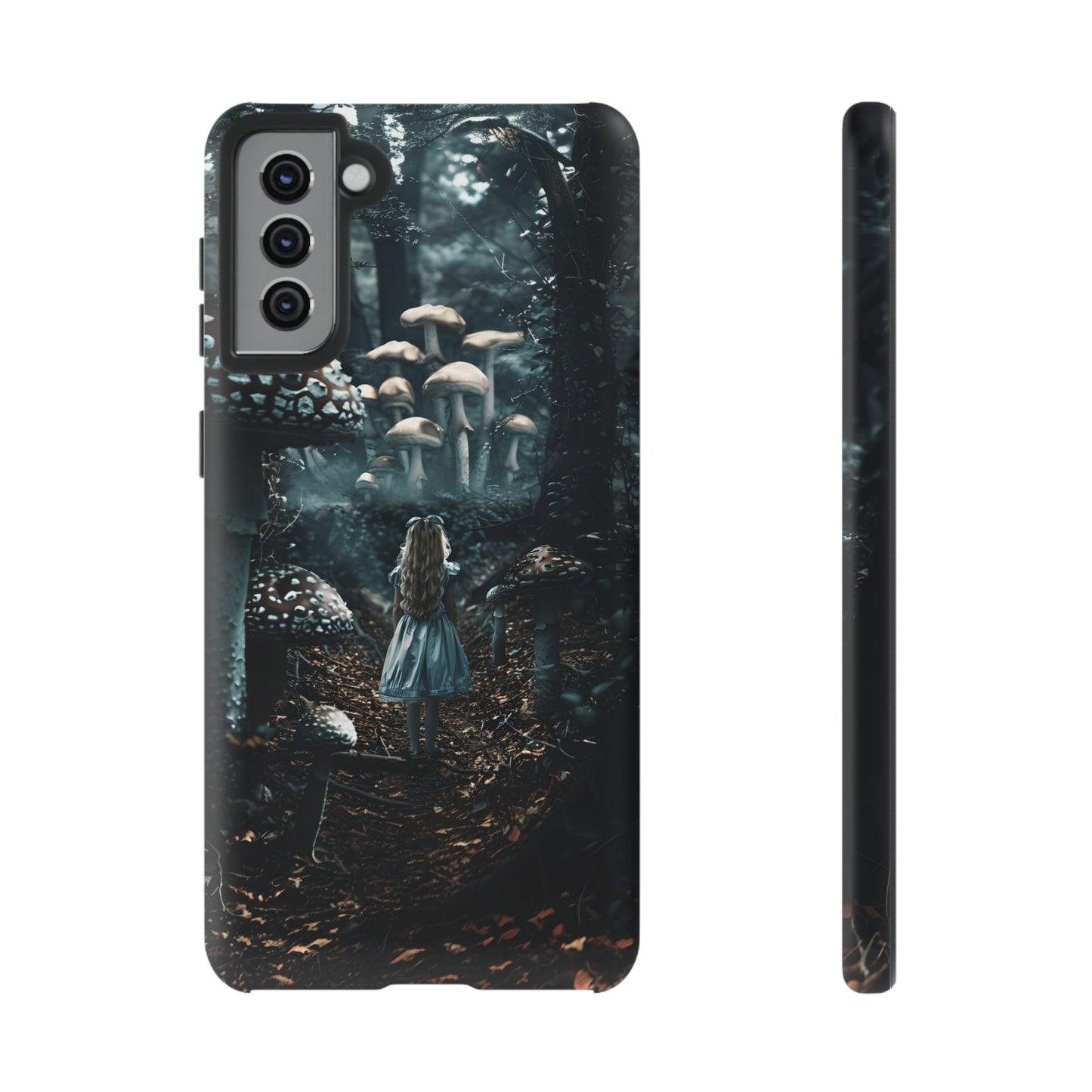 Alice in the Mushroom Forest Phone Case – Fantasy Wonderland Design for iPhone, Samsung Galaxy, and Google Pixel Devices