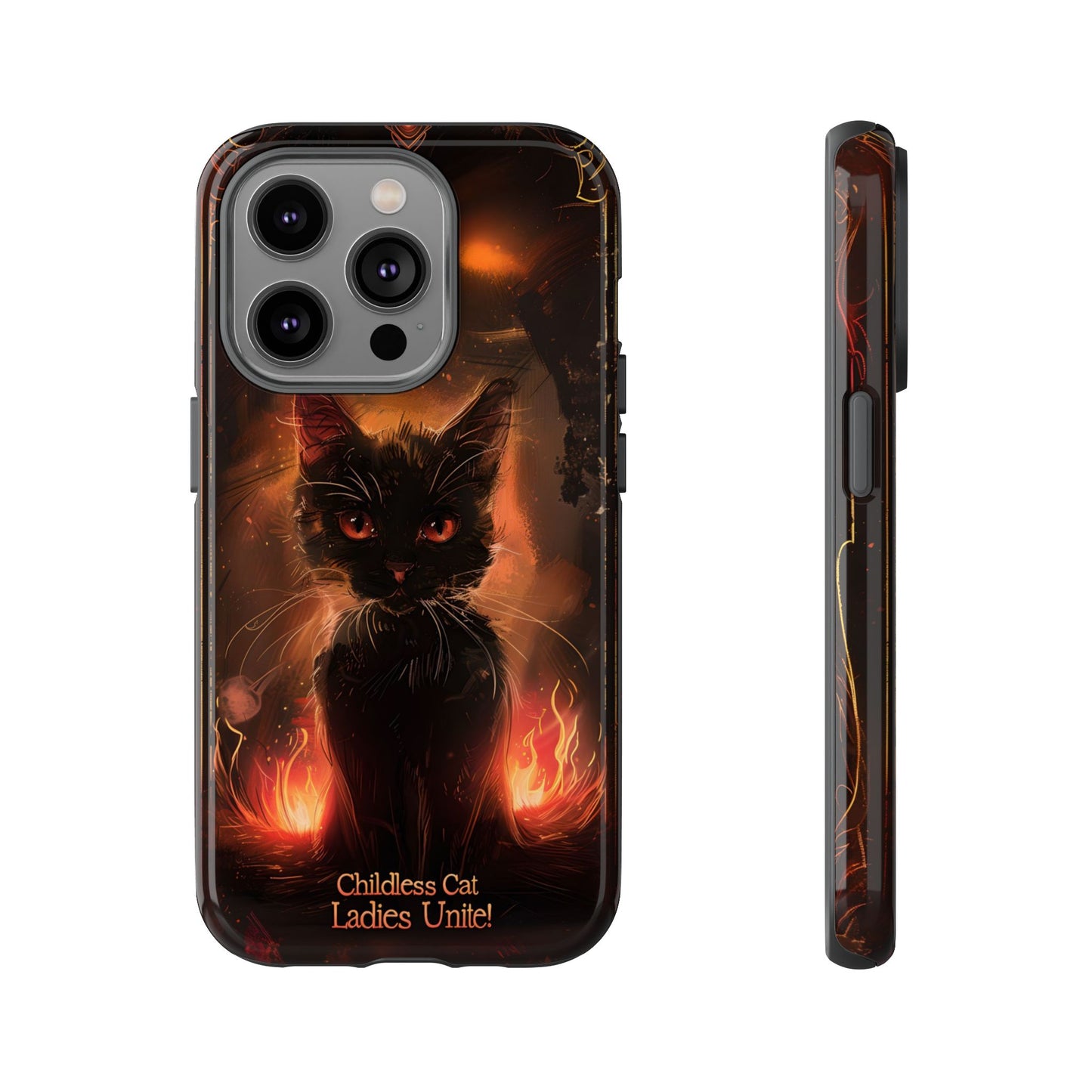 Childless Cat Ladies Unite Phone Case - Gothic Black Cat For iPhone, Samsung Galaxy, and Google Pixel Devices