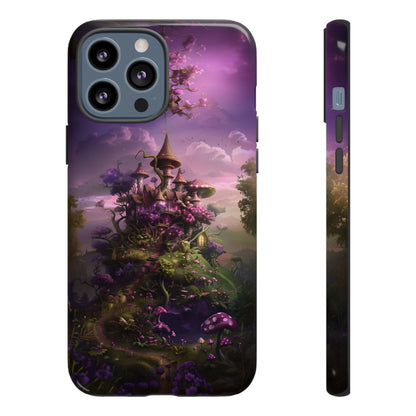 Enchanted Fairy Castle Phone Case - Magical Purple Fantasy Art for iPhone, Samsung Galaxy and Google Pixel Devices