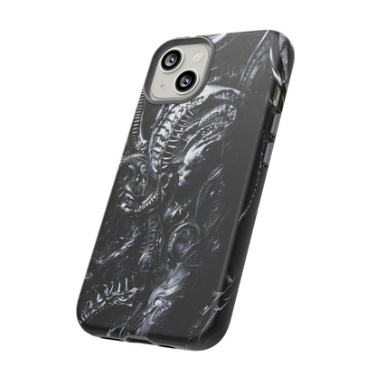 Biomechanical Transhumanism Phone Case – Alien Horror Design for iPhone and Samsung Galaxy Devices