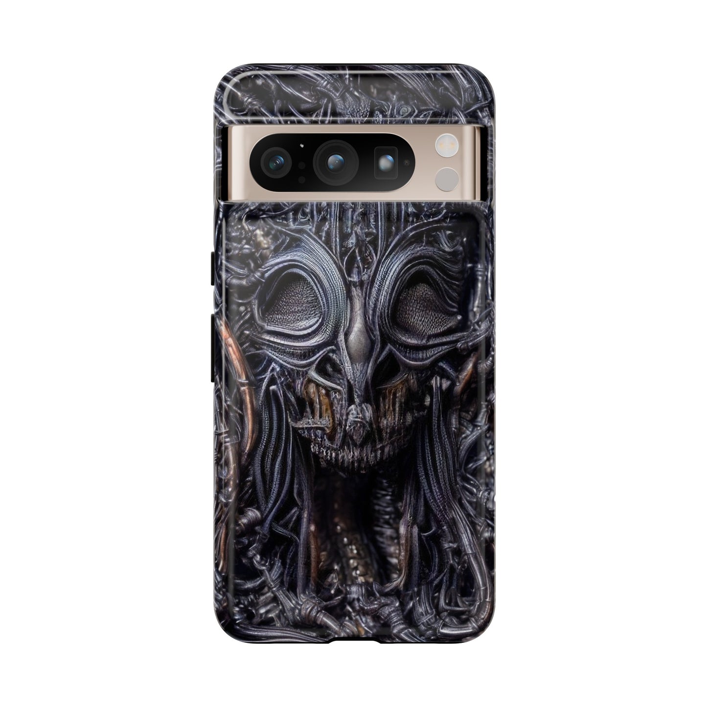 Biomechanical Horror 2 Phone Case – Futuristic Alien Horror Design for iPhone, Samsung Galaxy, and Google Pixel Devices