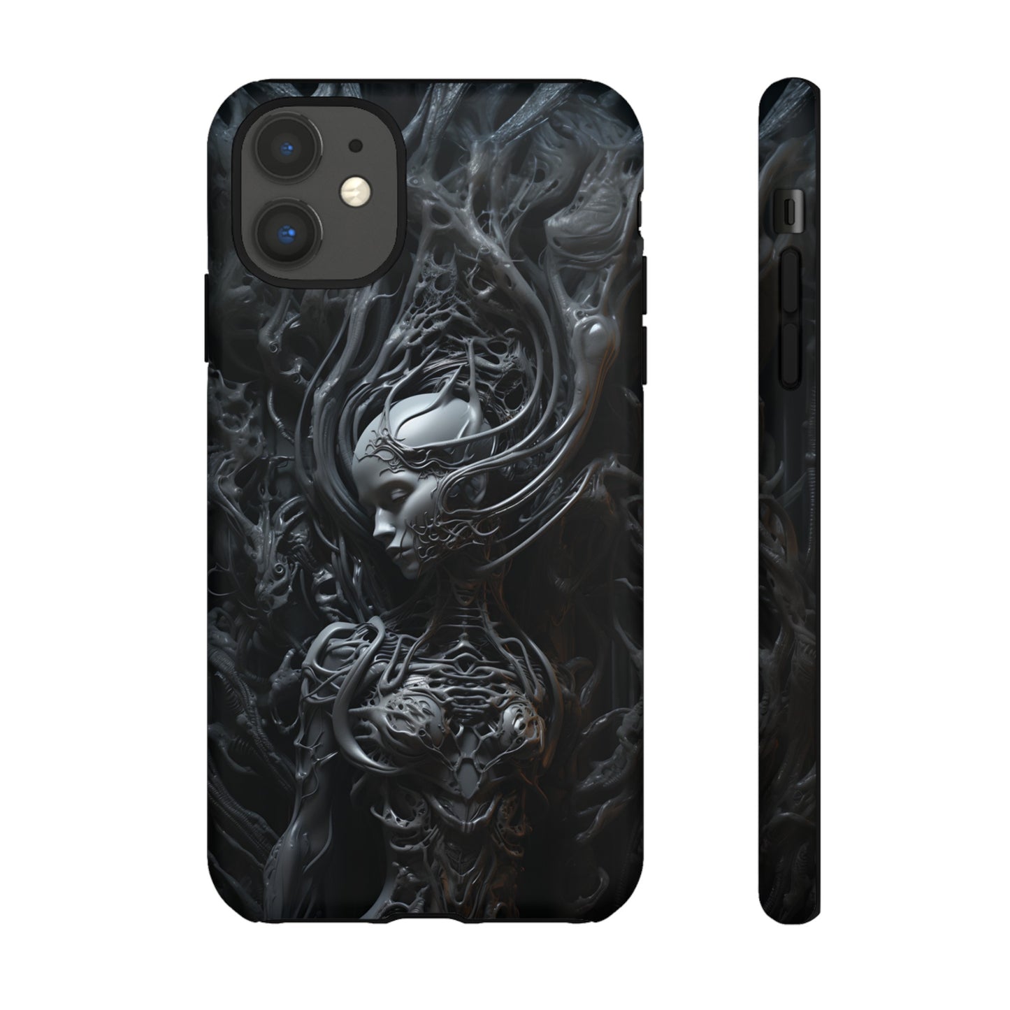 Biomechanical Beauty Phone Case – Futuristic Alien Design for iPhone, Samsung Galaxy, and Google Pixel Devices