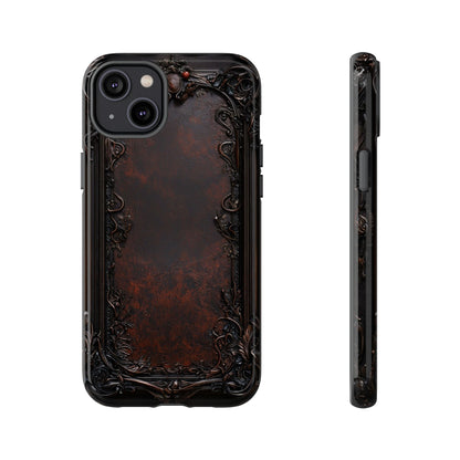 Gothic Ornate Leather-Inspired Phone Case - Dark Aesthetic Cover