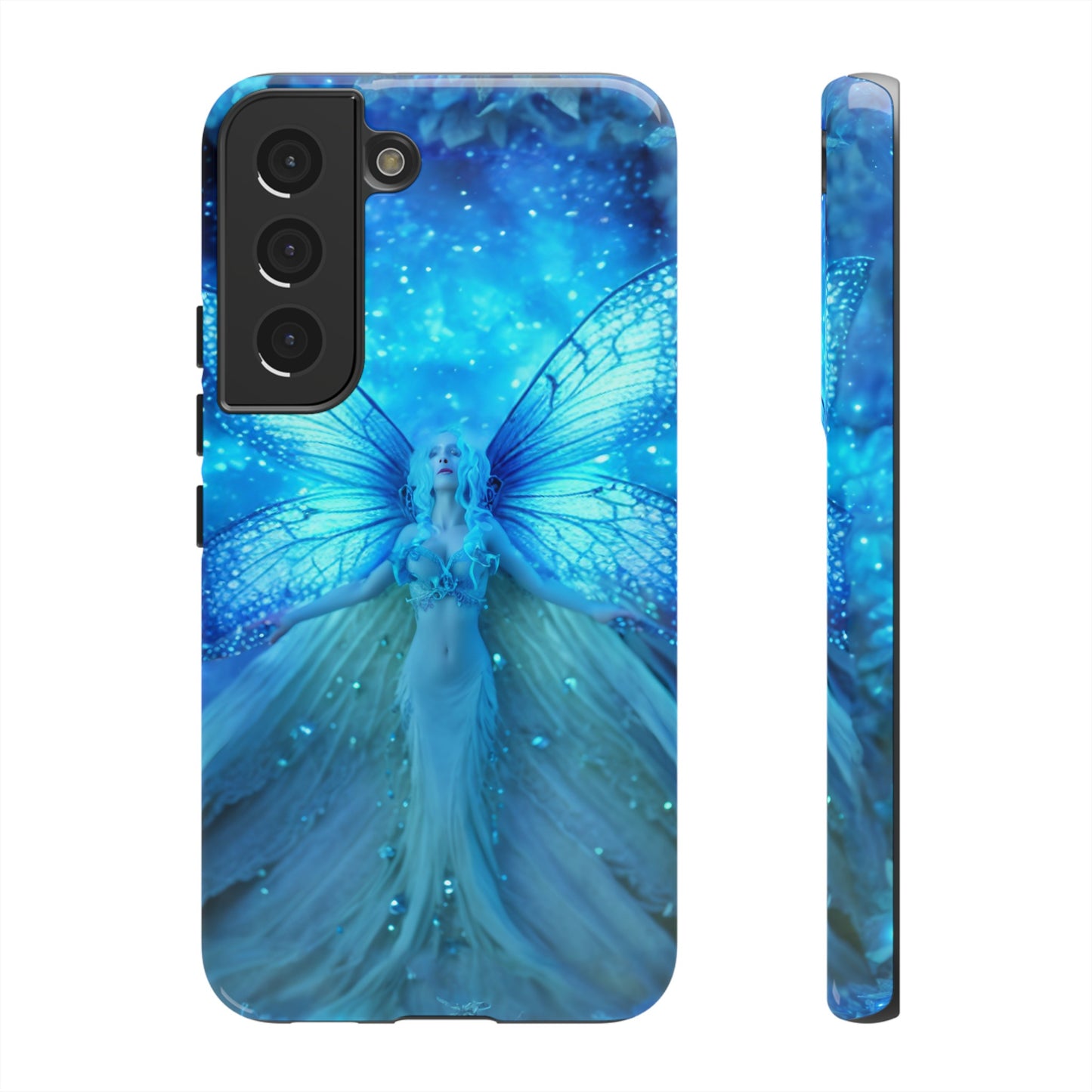 Blue Cosmic Fairy Phone Case – Enchanting Fae Design for iPhone, Samsung Galaxy, and Google Pixel Devices